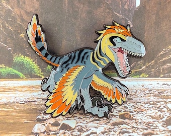 Utahraptor Rex Enamel Pin // Jurassic Attack! Dinosaur Series