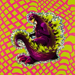 Godzilla Sticker // Gojira // Kaiju Monster // Holographic Glitter Vinyl