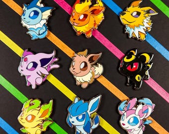 Eeveelutions Enamel Pin // Big Head Wide Angle Lens // GOOD DOG! Series