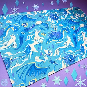 Ice Type Pattern Playmat // Gaming Desk Mat Mouse Pad // Frosslass // Articuno // Lapras // Alolan Ninetales