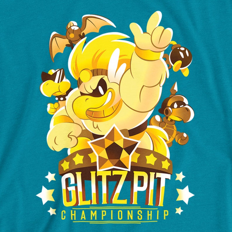 Glitz Pit T-SHIRT // Paper Mario Thousand Year Door // Rawk Hawk // Koopa // Bobomb // Gamecube // Gifts for Gamers image 4