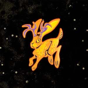 Neon Cryptids Jackalope Enamel Pin
