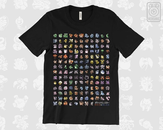 Original 151 T Shirt Kanto Pkmn Red Blue Retro Games Etsy
