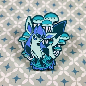 Glaceon Mushroom Enamel Pin — Eeveelutions Matched with Fungi Species