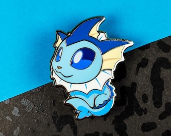 光沢のあるシャワーズ - アイロン接着パッチ - ポケモンにインスパイア