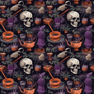 Witchy Spooky Seamless Pattern