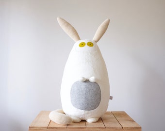 Soft toys for babies, organic cotton, big stuffed, cuddly toys, toy for kids, stuffed handmade, new born gift, long eared Gugus