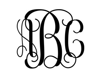 Vine Monogram SVG Files ONLY, Cursive Monogram Font, Monogram font for Cricut