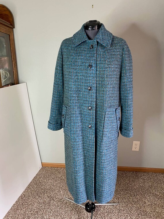 Swing Coat Plaid Blue Gray Vintage 70s Etsy Canada