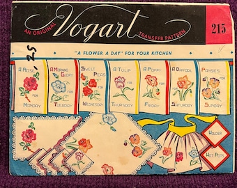 Vogart iron on transfers 215 a flower a day for your kitchen 1950s