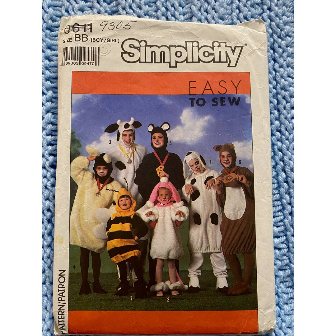 Simplicity 9305 Cow Dog Costume Kid Etsy