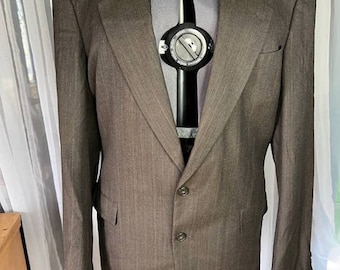 blazer 1980s pin striped tan brown