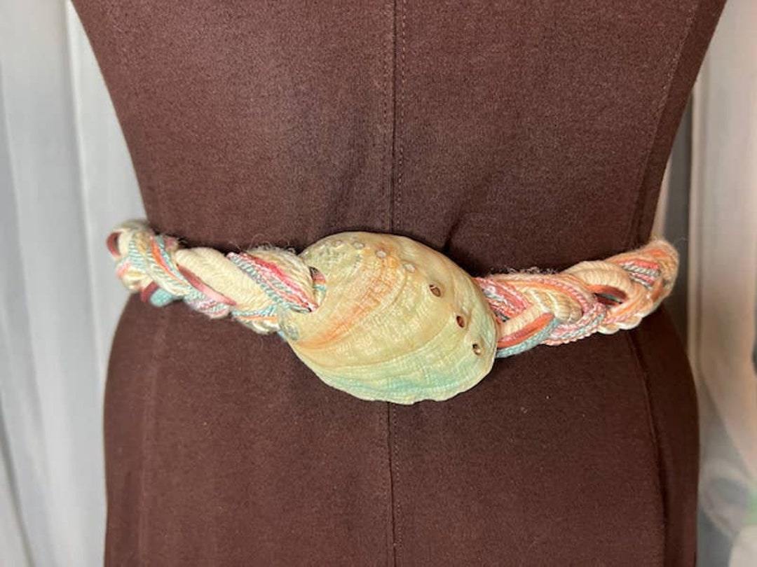 Rope Belt Boho Pastel Sea Shell Vintage 1980s Etsy