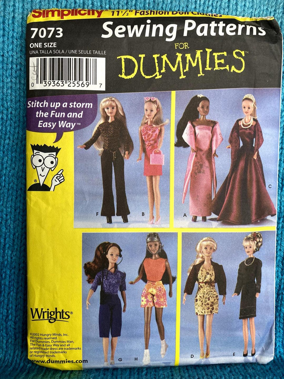 Simplicity Pattern 7073 Barbie 11 1/2in Doll Clothes Gown Dress Top ...