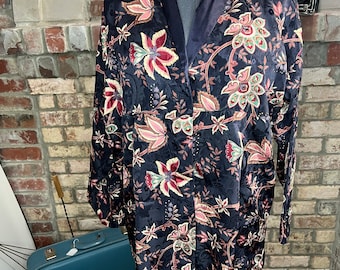 Victoria's secret gold label night shirt robe floral