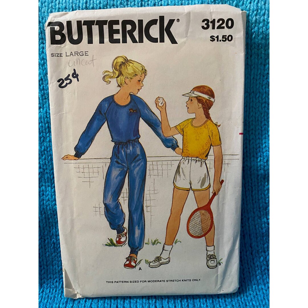 Butterick 3120 Girls Sweat Suit Pattern Etsy