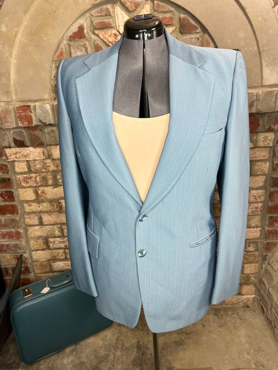 blazer Vintage 1980s blue striped