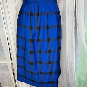 ペンドルトン ウール チェック柄 膝丈スカート ブルー ブラック