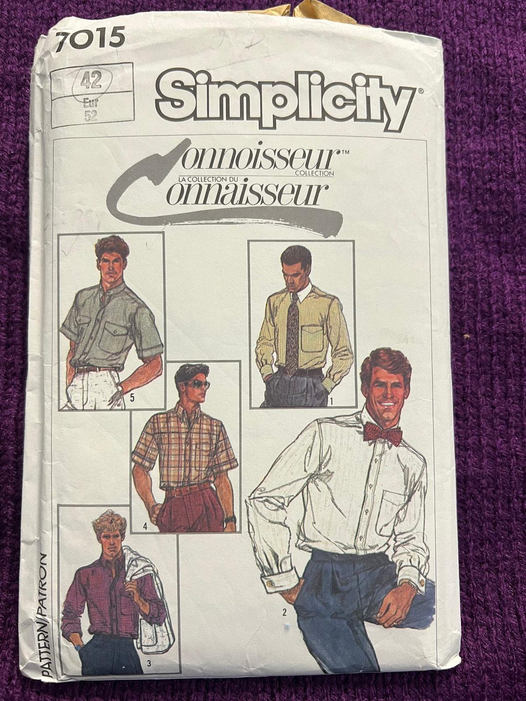 Simplicity Sewing Pattern 7015 Mens Button Down Shirt Size 42 - Etsy