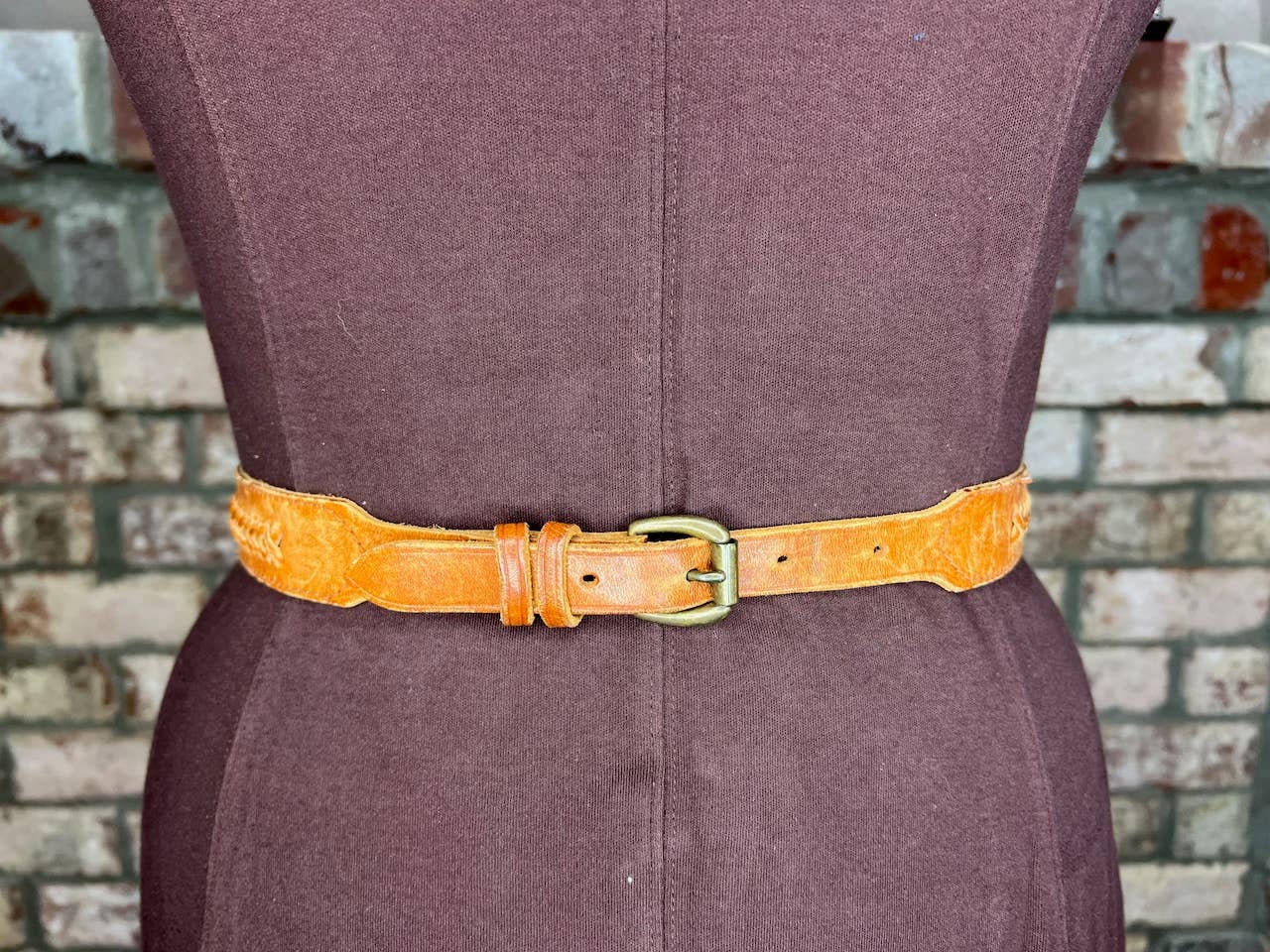 Liz Claiborne Belt Genuine Leather Brown Braided Skinny  display picture 3