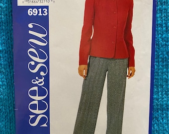 Butterick Sewing pattern 6913 suit top pants sz 14 16 18