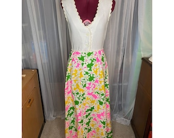 Vintage 60s maxi Dress sz S