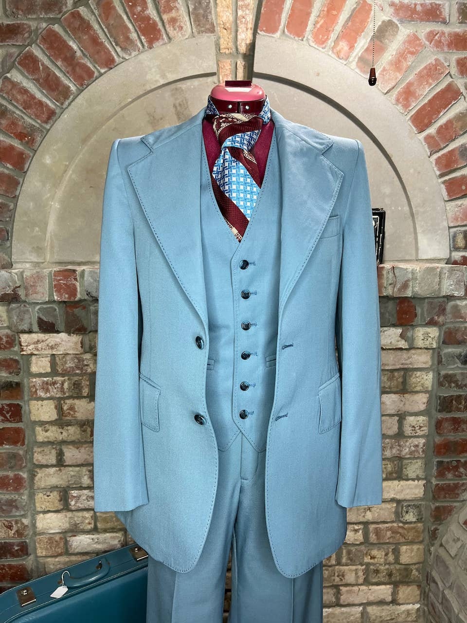 Abito pezzi Nino Cerruti anni '70 blu groovy Italia