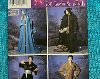 Simplicity 5840 Sewing pattern cloak cape tunic jedi costume size XS