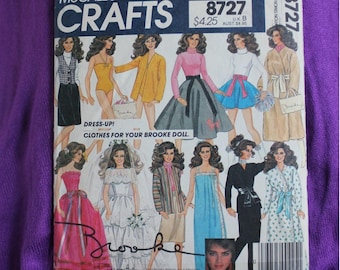 McCalls 8727 Sewing pattern Brooke doll clothes 1980s