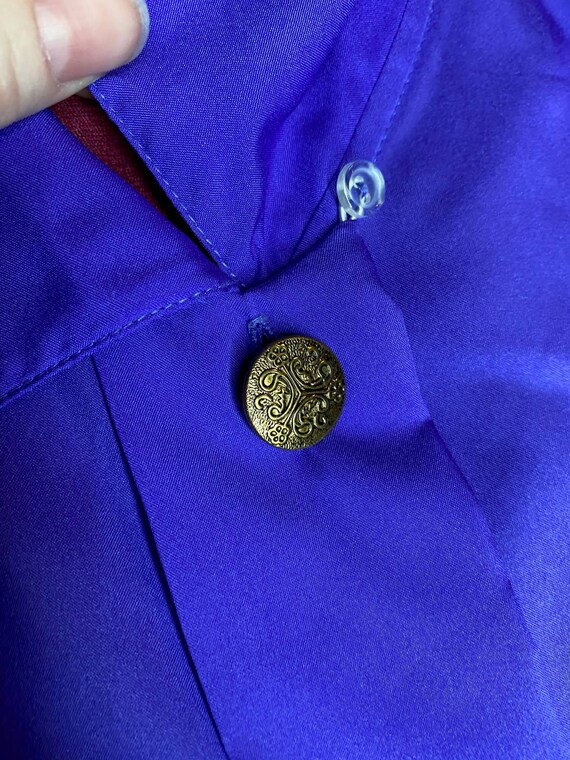 blouse button down purple hidden button - image 2