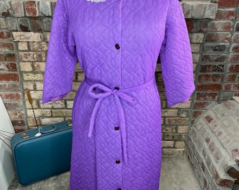 coat robe quilted purple lace peterpan collar