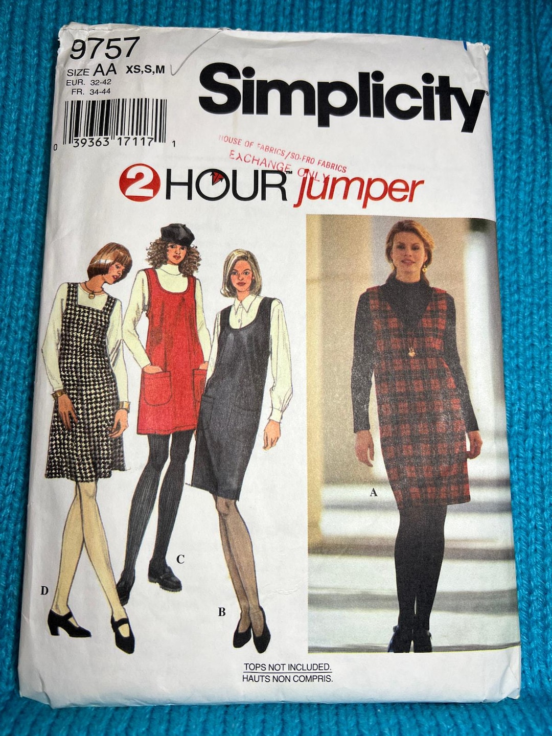Simplicity 9757 Pattern Jumper Straight or a Line 1990s Size Xs S M - Etsy