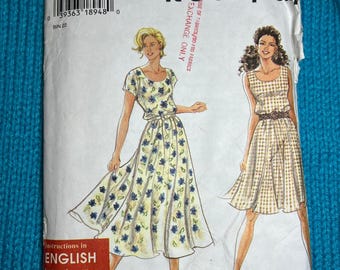 Einfachheit 7148 Schnittmuster Kleid fit und flare midi Maxi Größe 8-18