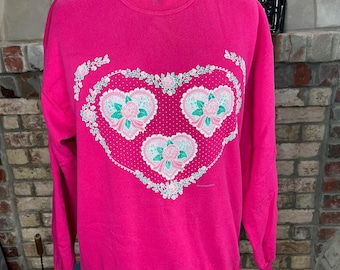 sweatshirt met grafische harten jaren 80 roze barbiecore