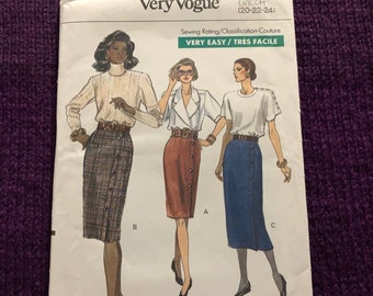 Vogue Pattern  7648  midi maxi skirt  sz 20 22 24