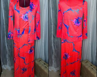 1970s tank, maxi skirt and jacket set sz 8