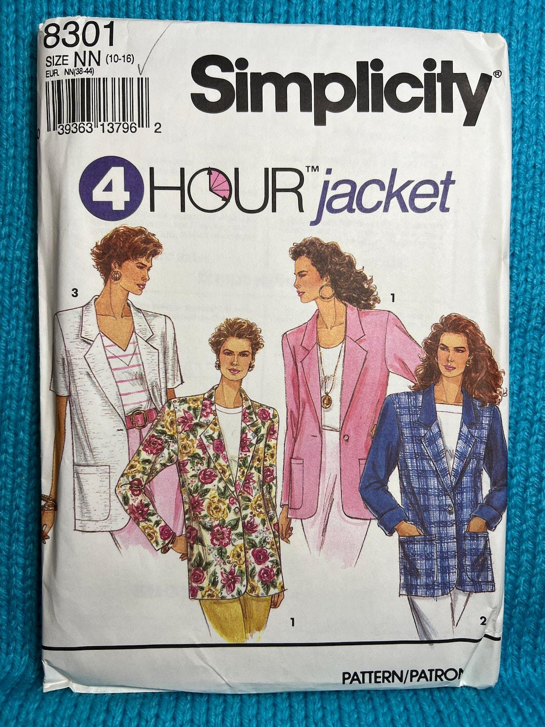 Simplicity 8301 Pattern Blazer Oversized Boyfriend Boxy Size 10-16 - Etsy