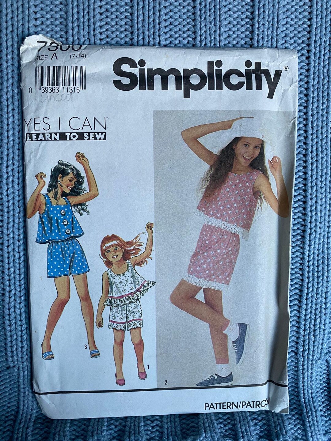Simplicity 7300 Sewing Pattern Girls Tank Top Shorts 1990s Size 7-14 - Etsy