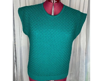 textured green shell sweater vest