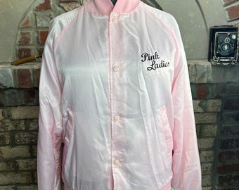 bomber jacket Pink ladies satin embroidered grease