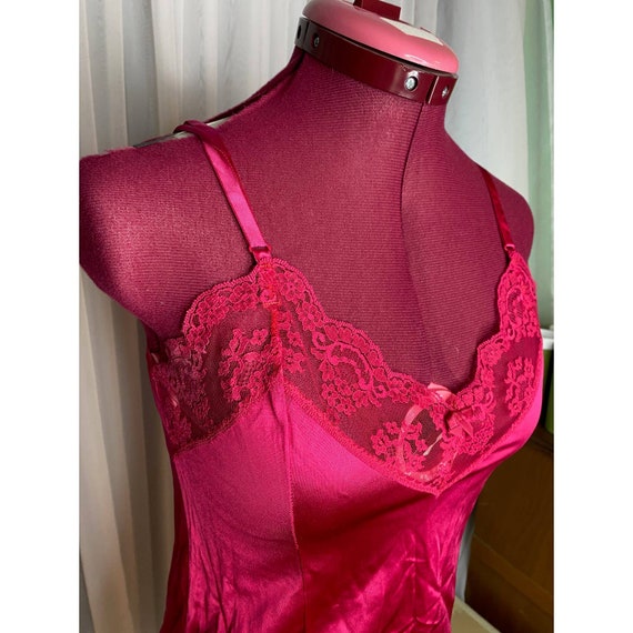 Crimson Camisole slip vintage lace - image 2