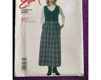 McCalls 9437 dress jumper size 8 10 12 14