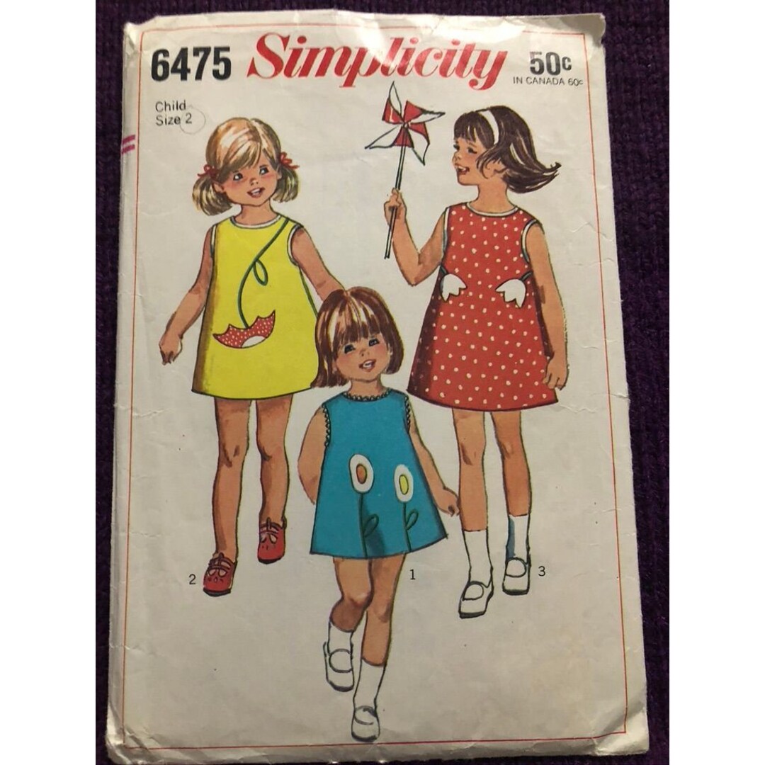 Simplicity 6475 Pattern Girls Aline Dress Sz 2 - Etsy