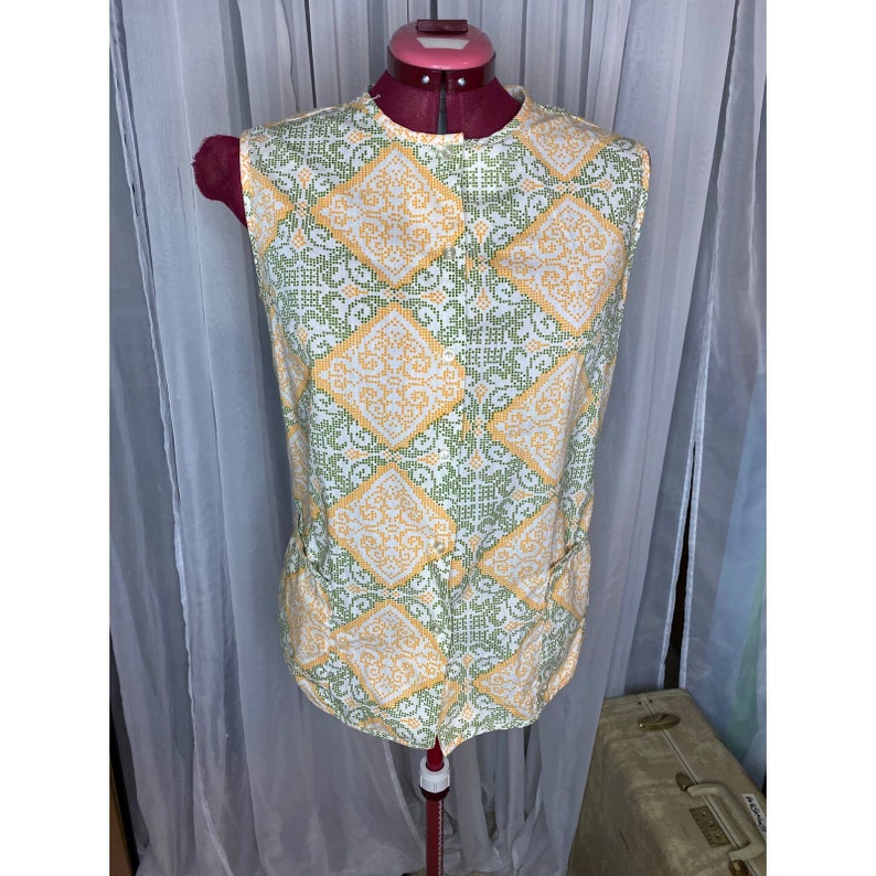 top Vintage 60\u2019s yellow green patch pockets