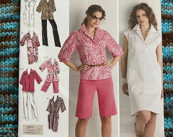 Simplicity 2894 tunic dress top pants shorts pattern 20w-28W