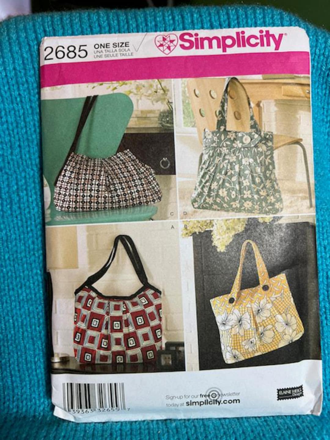Simplicity Sewing Pattern 2685 Tote Purse Bag - Etsy