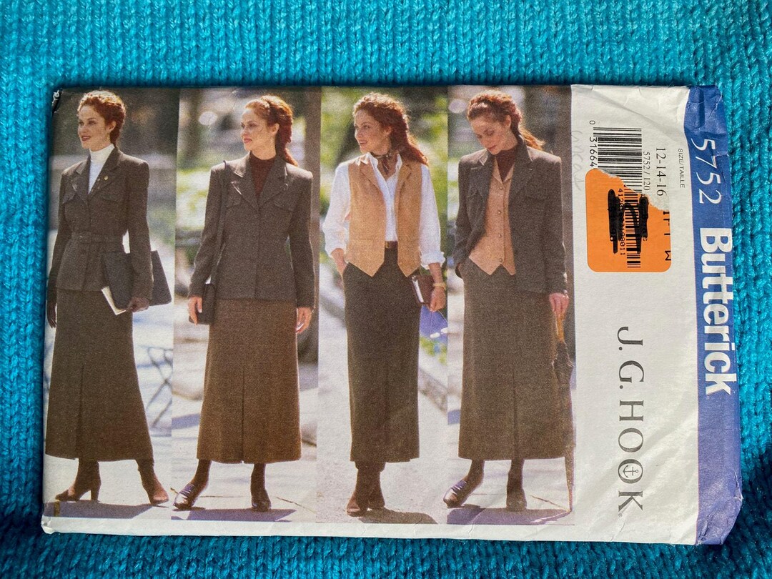 Butterick Sewing Pattern 5752 Suit Top Skirt Sz 12 14 16 - Etsy