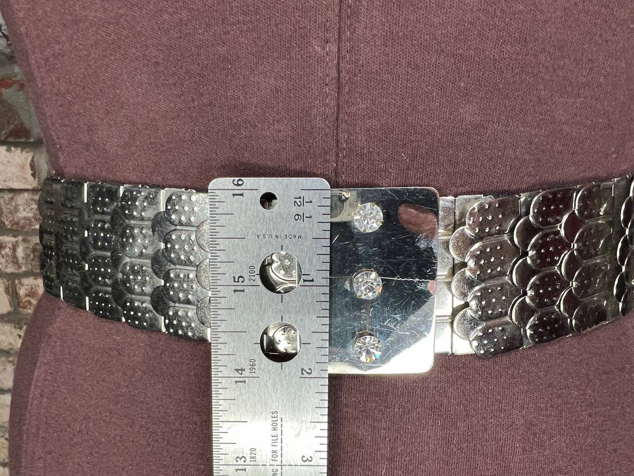 Belt Fish Scale Silver Jeweled Buckle Elastic - Etsy Australia display picture 1