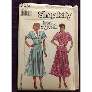 Patrón de vestido camisero Simplicity 8060 talla 10 México