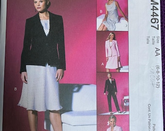 Patrón de costura para traje McCalls 4467, tallas 6, 8, 10 y 12